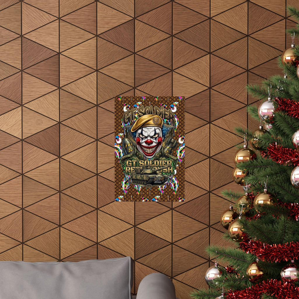 GT Soldier Clown Soldier | Military Tank Square Poster by GT Artland