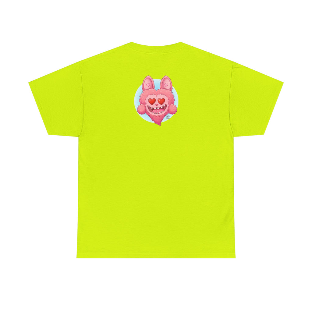Pink Heart-Eyed Monster T-Shirt | Cute Fuzzy Creature by GT Artland