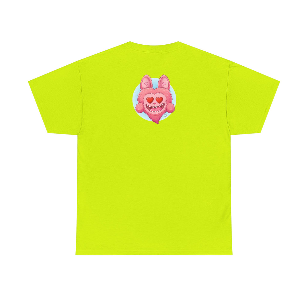 Pink Heart-Eyed Monster T-Shirt | Cute Fuzzy Creature by GT Artland