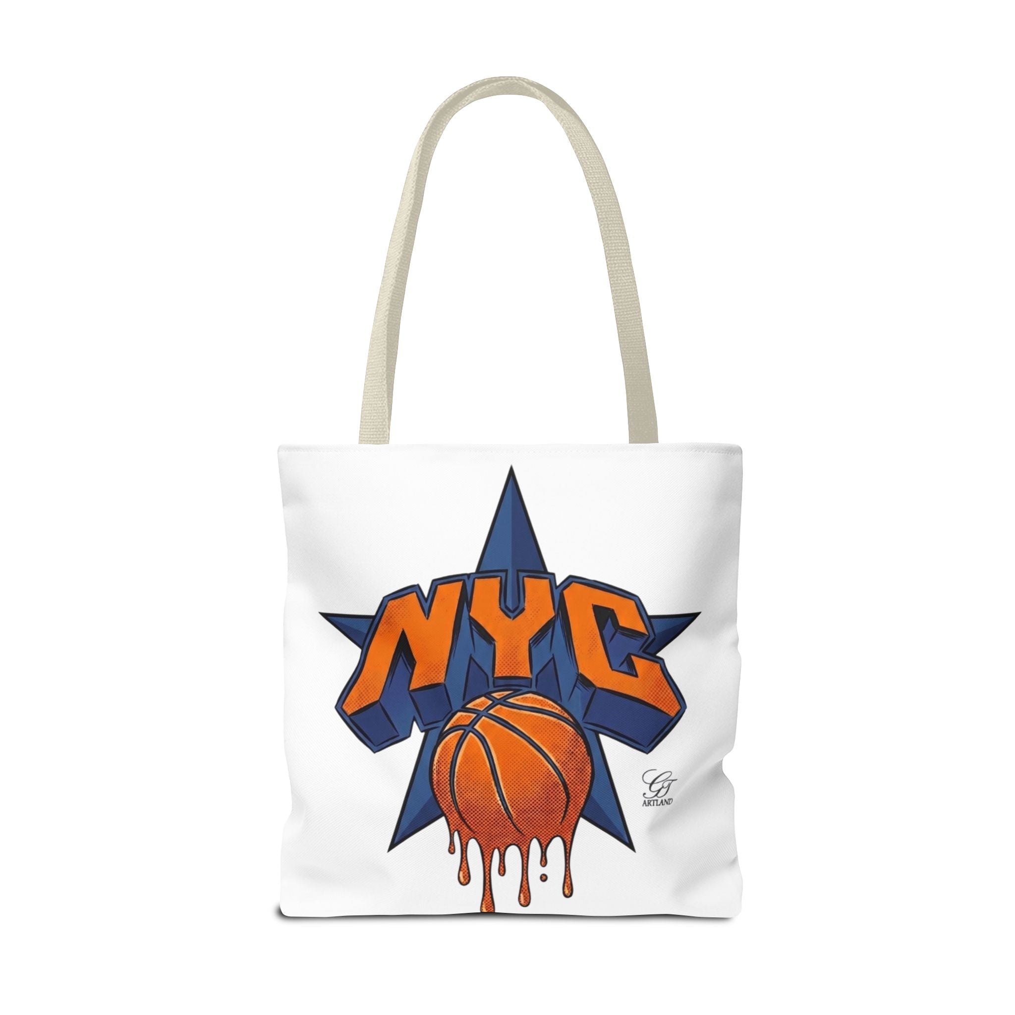 NYC Dripping Basketball Tote Bag | City Basketball Design by GT Artland