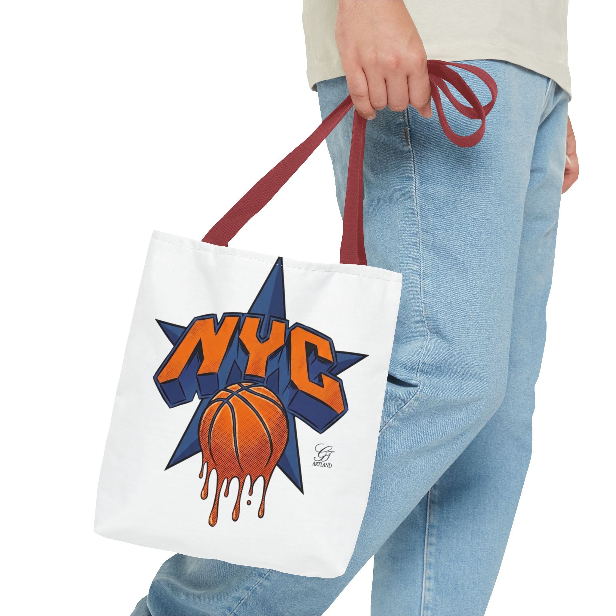 NYC Dripping Basketball Tote Bag | City Basketball Design by GT Artland