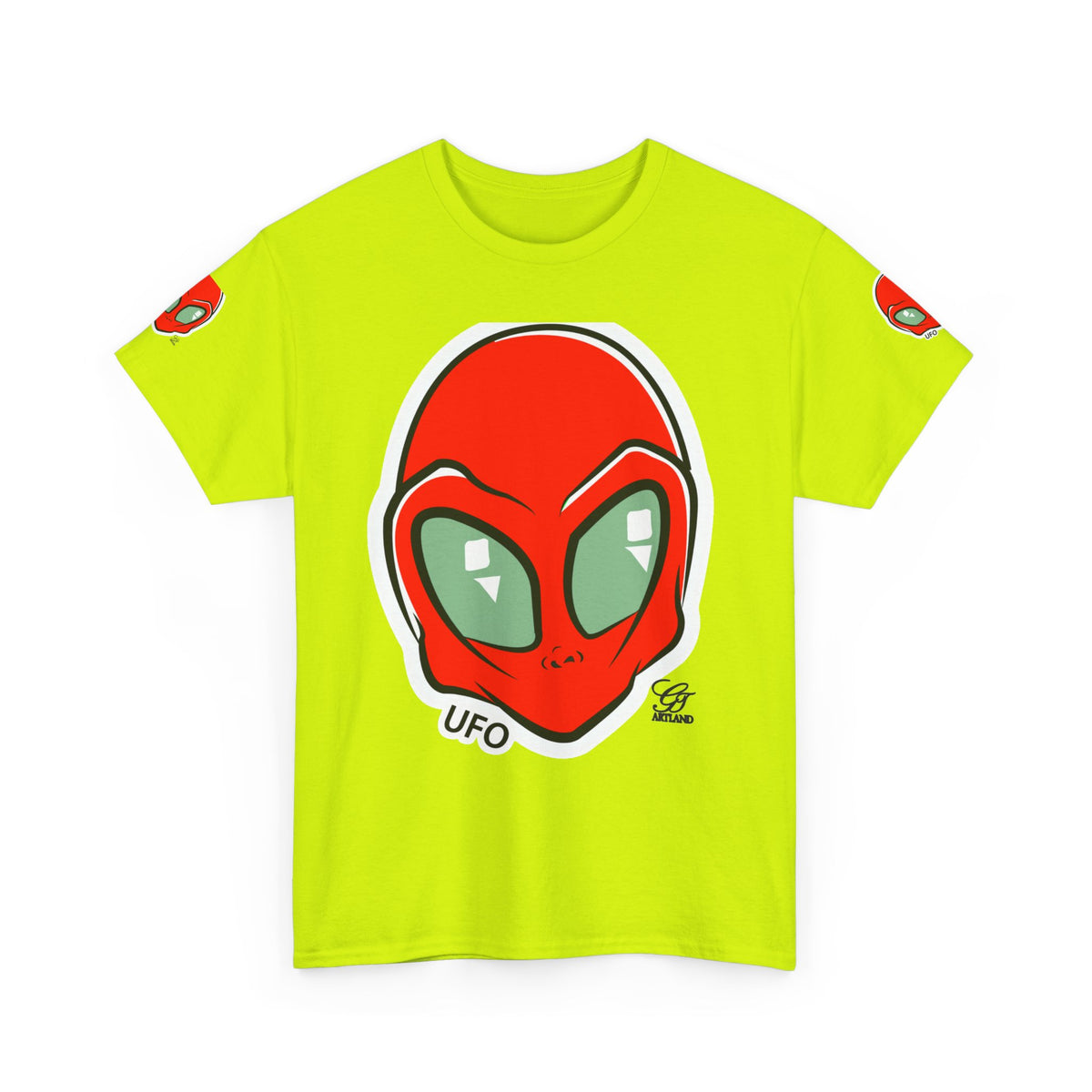 Red Alien Head UFO Tee | Retro Space Graphic T-Shirt