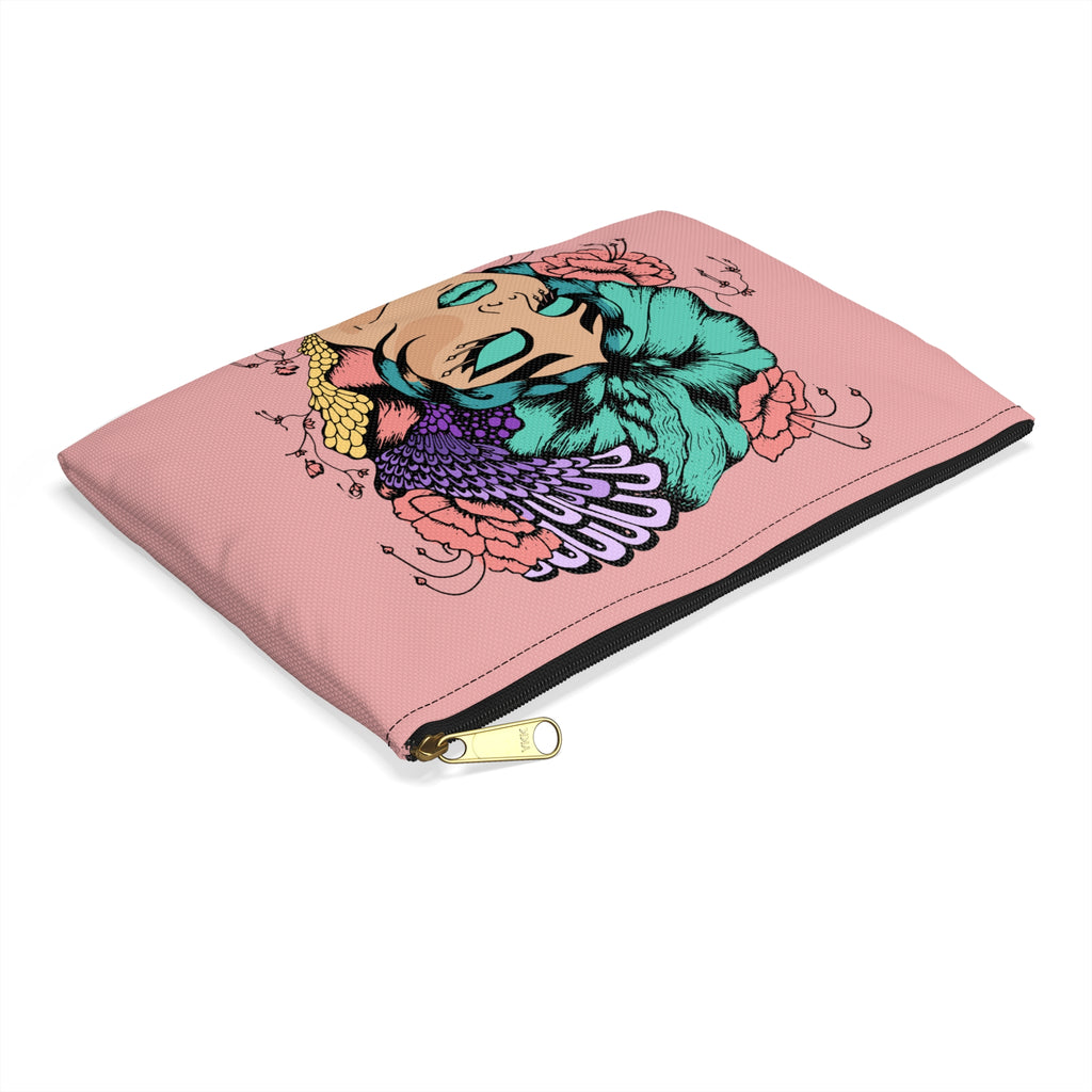 Tropical Floral Seashell Beauty Accessory Pouch - Makeup Bag
