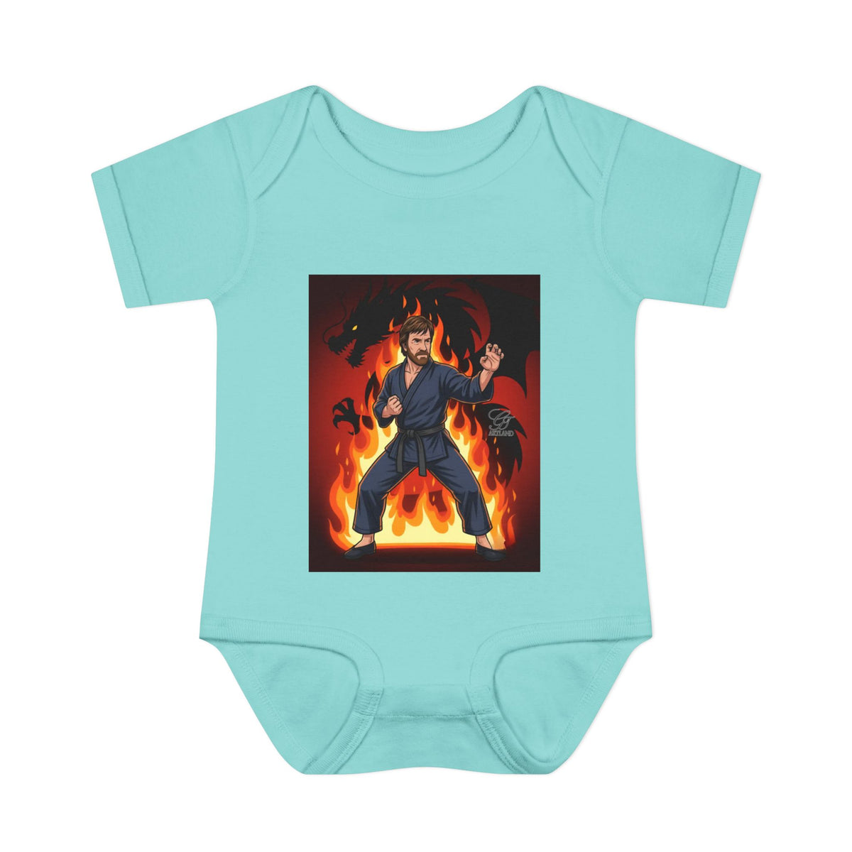 Flame Ninja Infant Bodysuit | Dragon Fire Martial Arts Baby Onesie