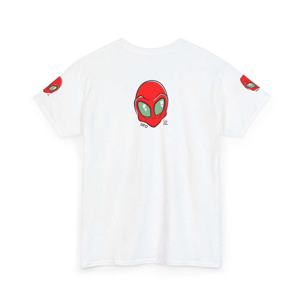 Red Alien Head UFO Tee | Retro Space Graphic T-Shirt