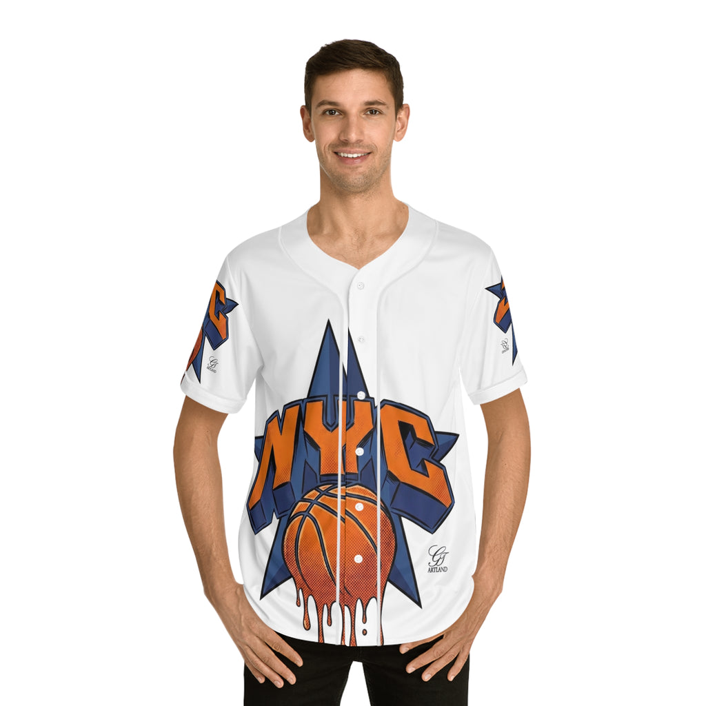 NYC Dripping Basketball star graphic Baseball Jersey by GT Artland