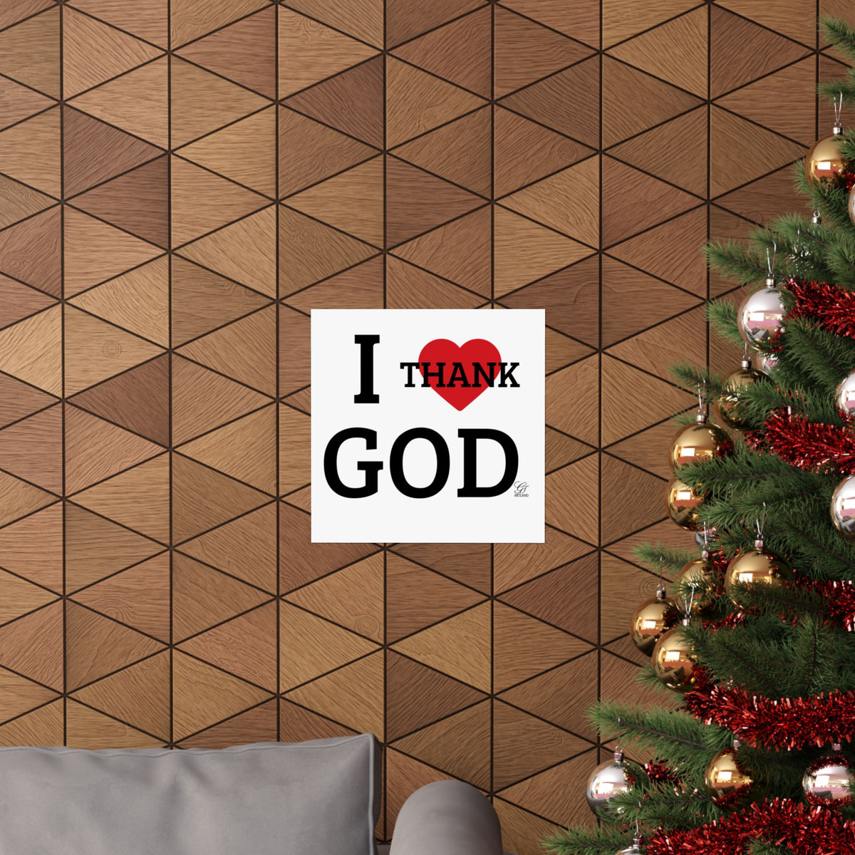 I Heart Thank God Poster | Matte Vertical Poster, Religious Wall Art by GT Artland