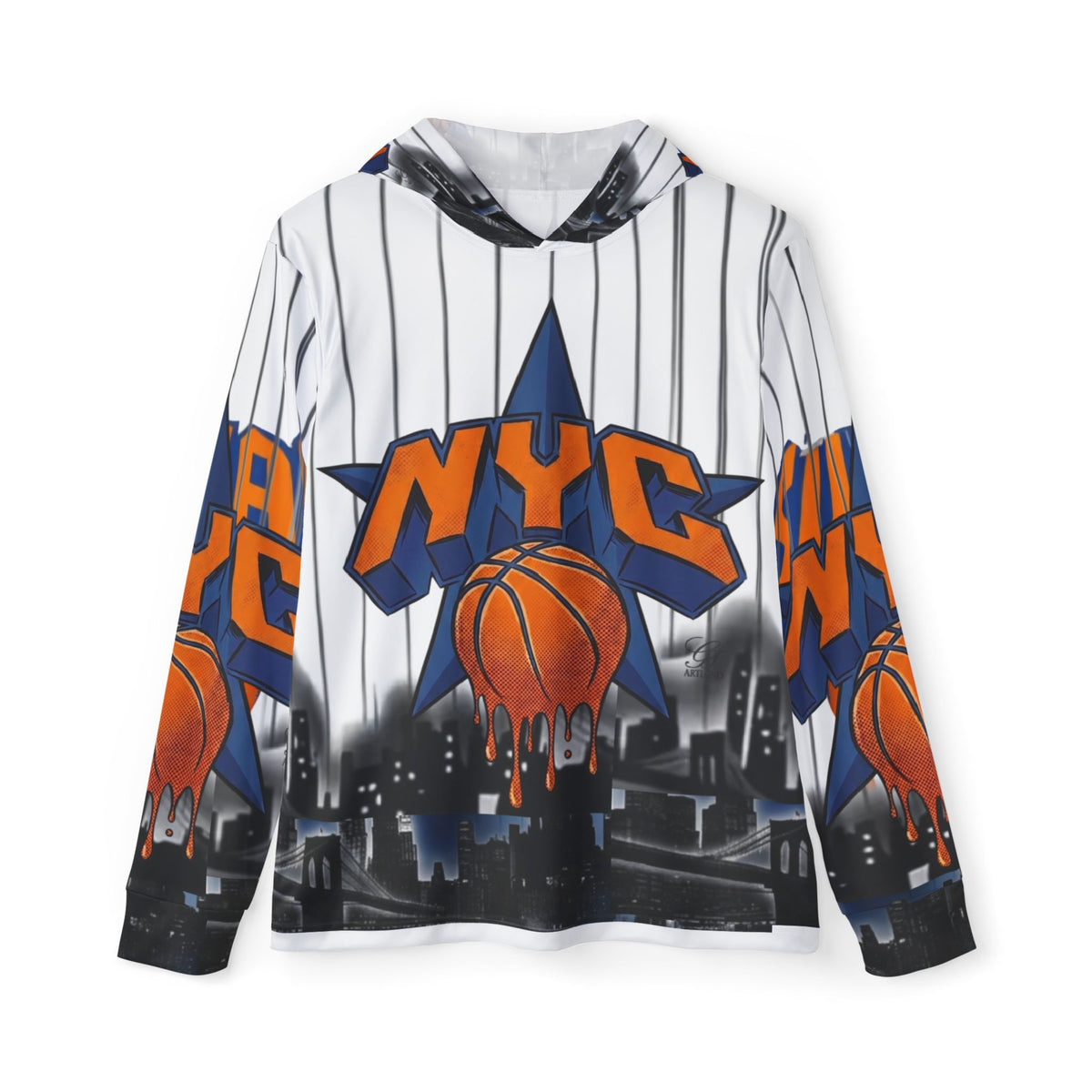 NYC Dripping Basketball Hoodie | City Skyline Warmup Hoodie