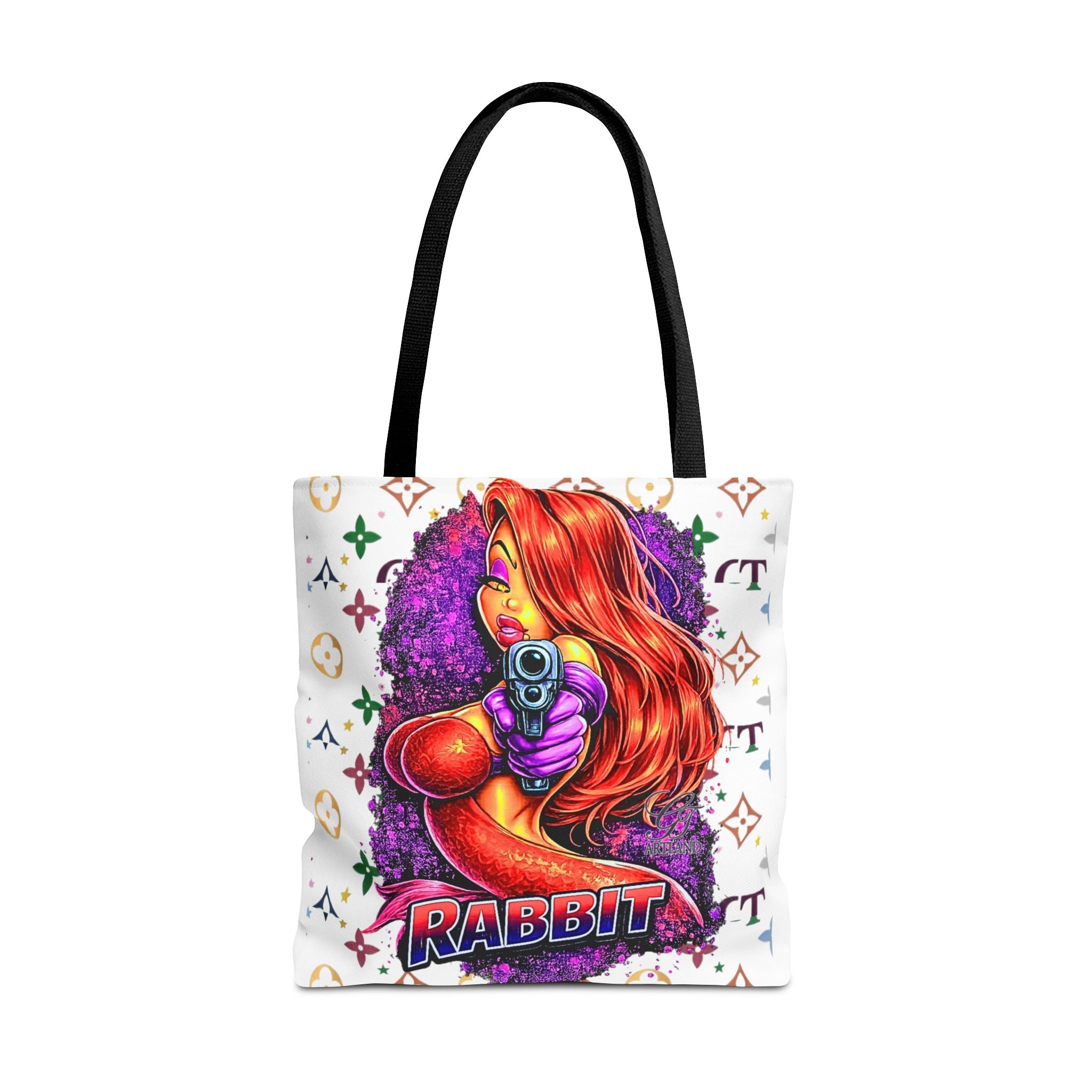 Rabbit Pin-Up Tote Bag – Retro Femme Fatale by GT Artland
