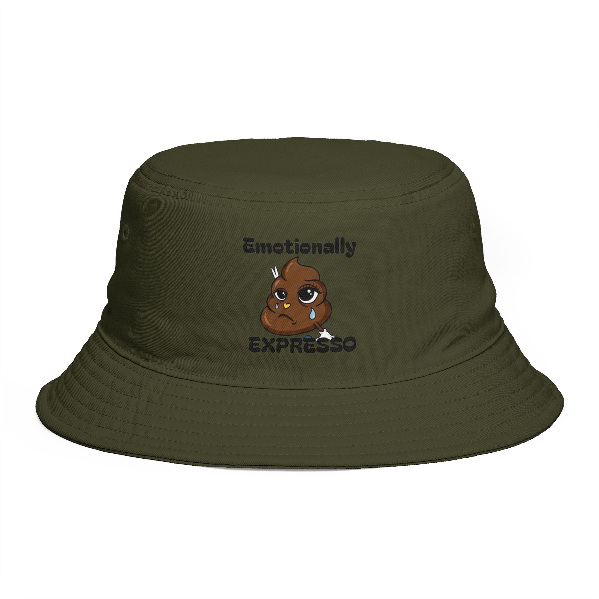 Copy of Emotionally Expresso Bucket Hat | Cute Coffee Bean Crying Emoji Designer Illustration by GT Artland
