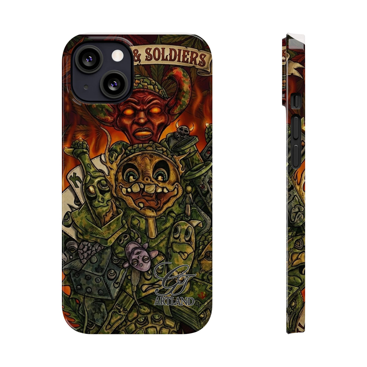 Devils Army Illustration Slim Phone Case | Horror Soldier Art by GT Artland