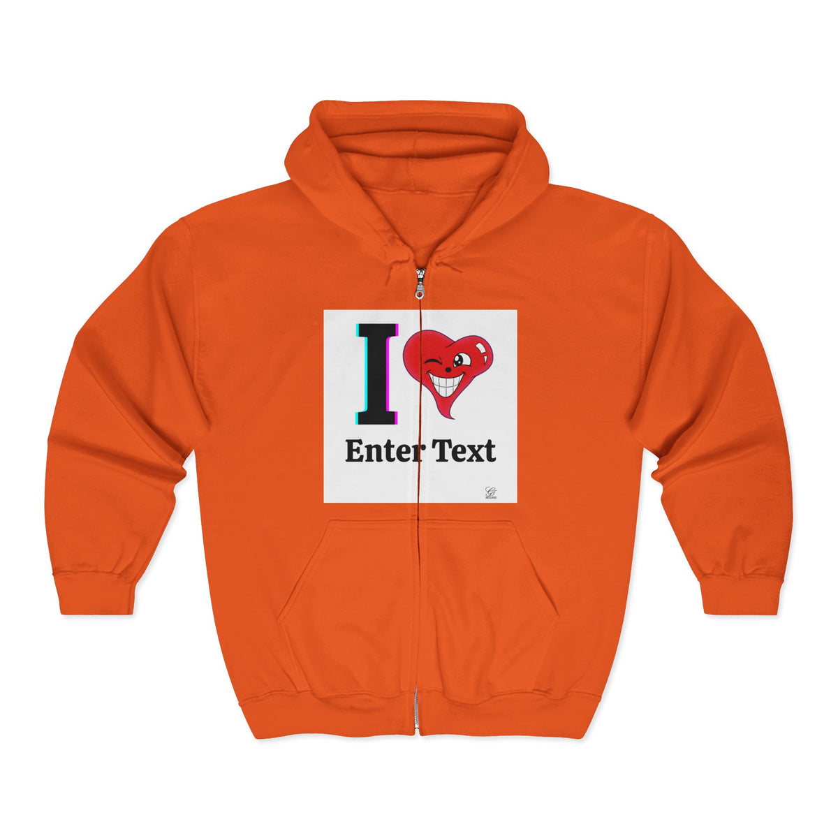 Unisex I LOVE Heavy Blend Full Zip Hooded Sweatshirt Hoodie | Full Zip Sweatshirt