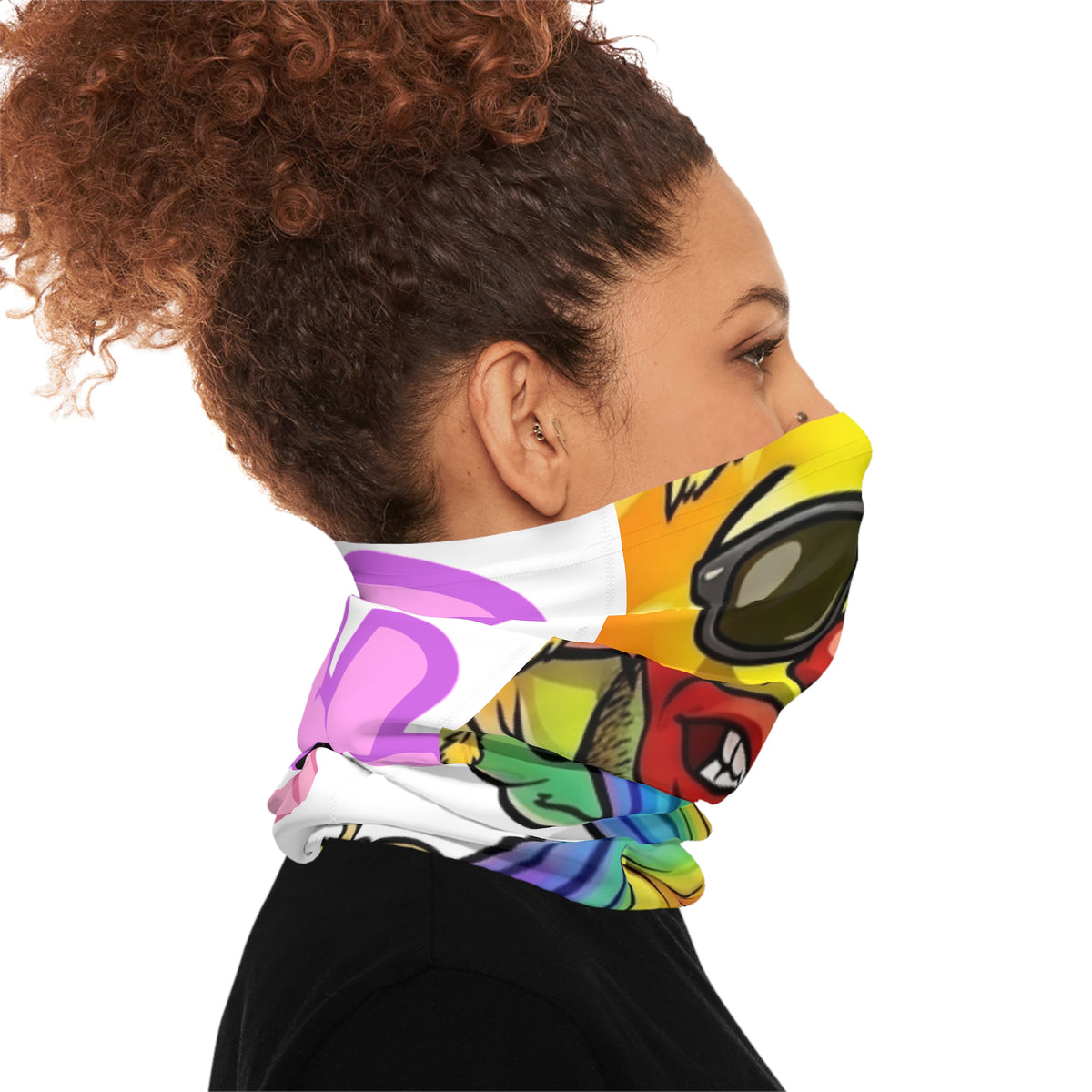 Rainbow Clown  GT Soldier Explosion Lightweight Neck Gaiter | Vibrant Graphic Face Tube by GT Artland
