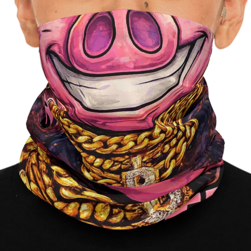 P Matter Pig Face with Gold Chains Neck Gaiter | Lightweight Mask by GT Artland