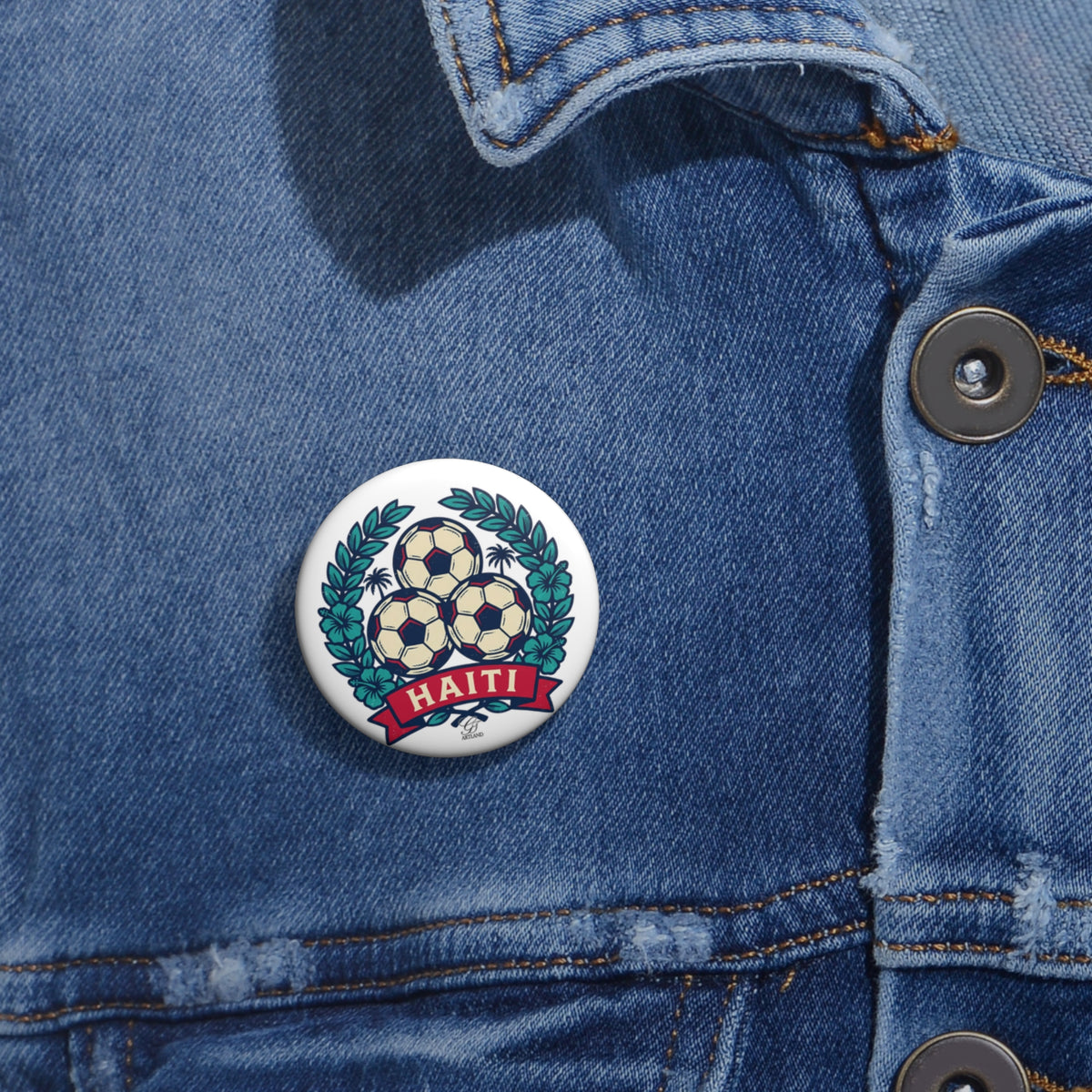 Haitian Soccer Pin Button | Football Emblem Badge