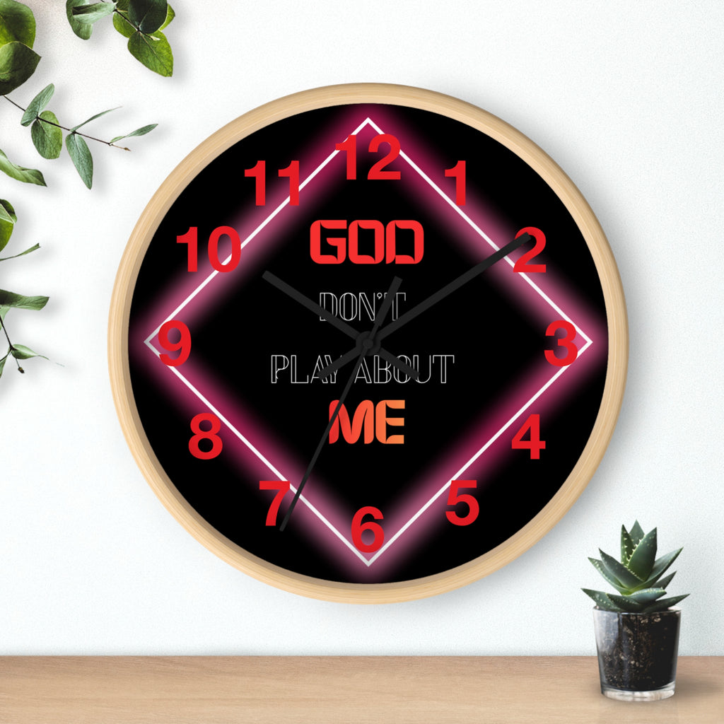 Neon Diamond 'God Don't Play About Me' Retro LED Numbers Wall Clock