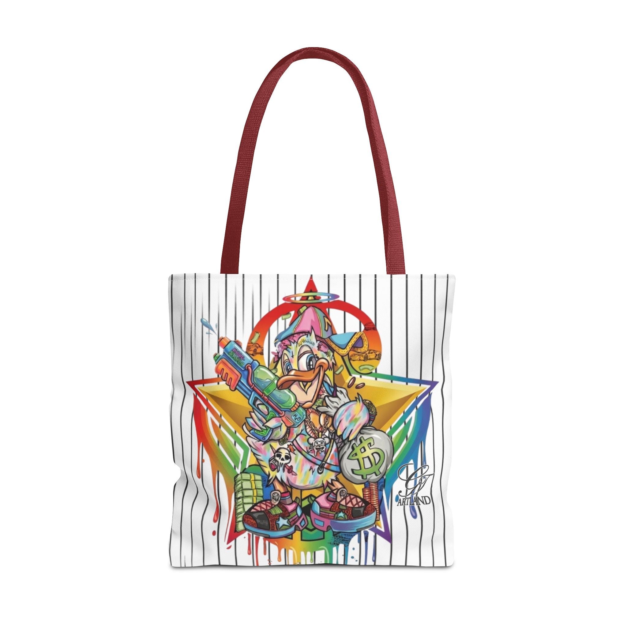 Graffiti Duck Urban Colorful Drip Tote Bag — Colorful Street Art by GT Artland