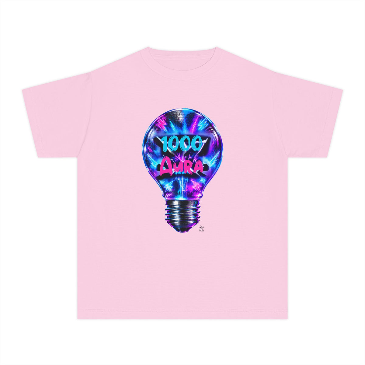 Colorful Light Bulb Youth T-Shirt -"1000 AURA" Graphic T-Shirt