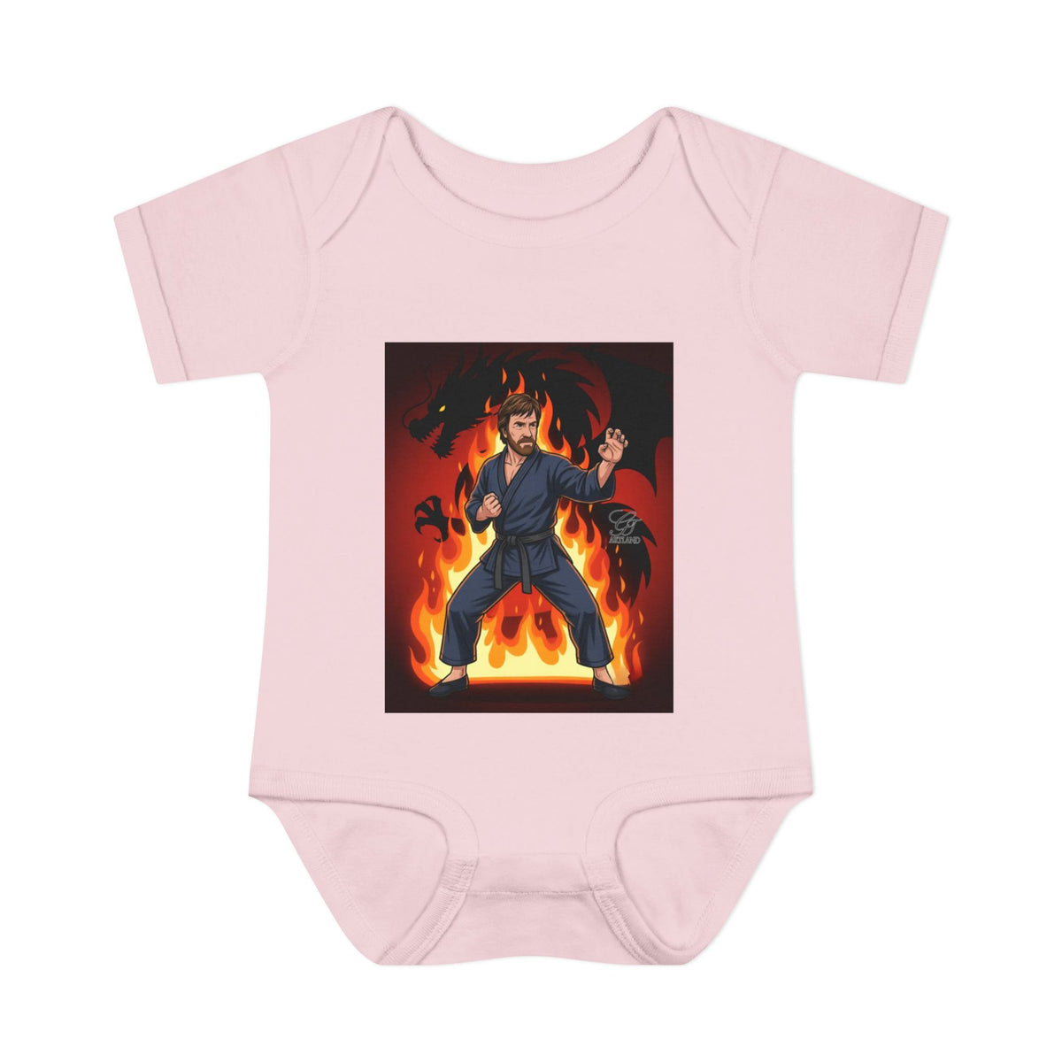Flame Ninja Infant Bodysuit | Dragon Fire Martial Arts Baby Onesie