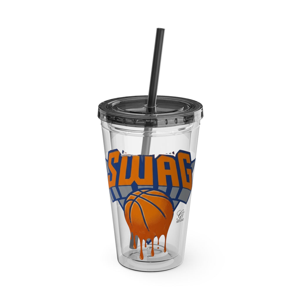 Swag Dripping Basketball Tumbler | 16oz Straw Cup by GT Artland