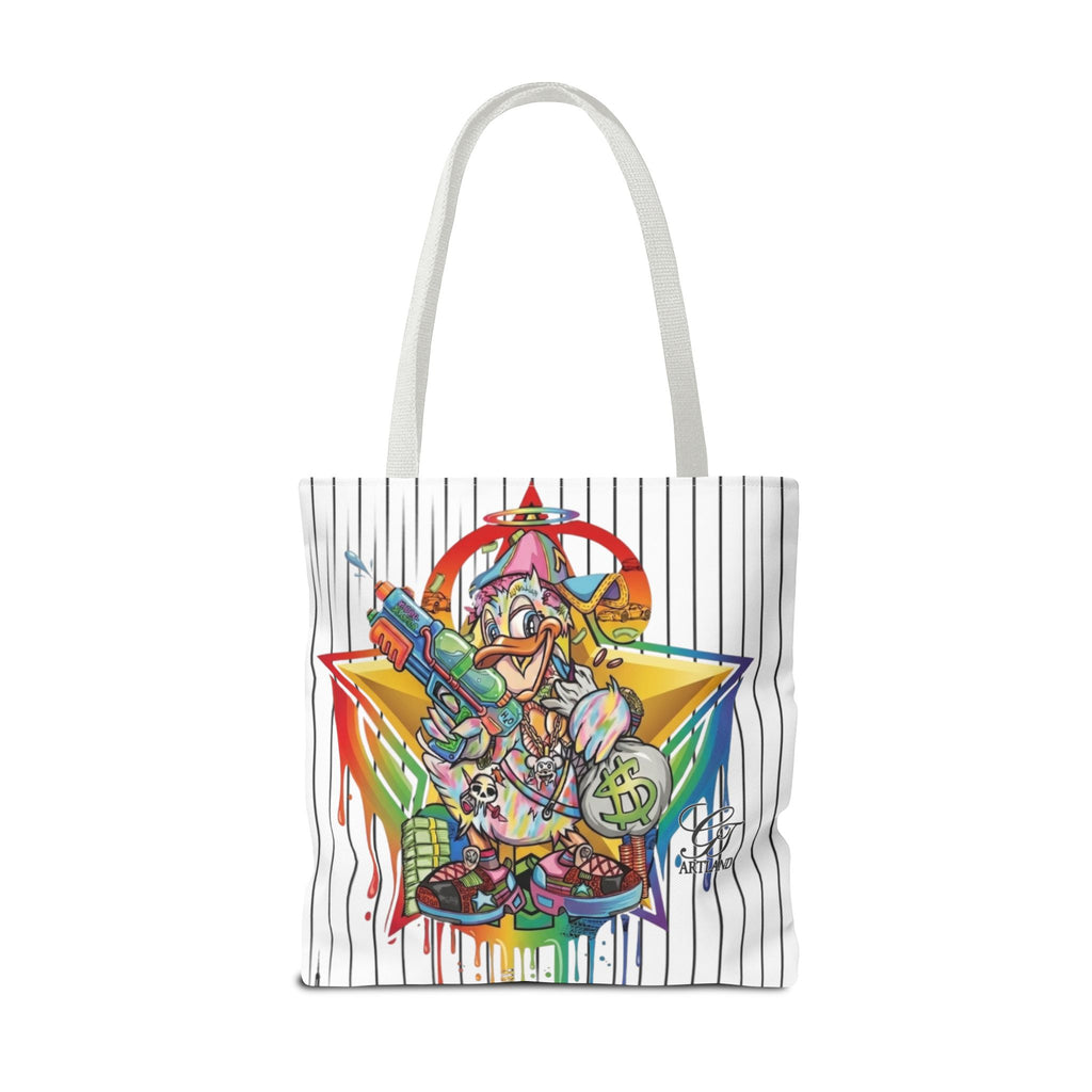 Graffiti Duck Urban Colorful Drip Tote Bag — Colorful Street Art by GT Artland