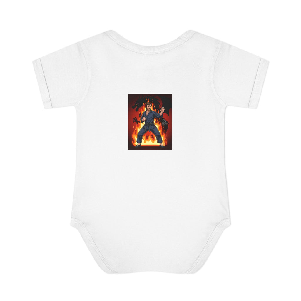 Flame Ninja Infant Bodysuit | Dragon Fire Martial Arts Baby Onesie