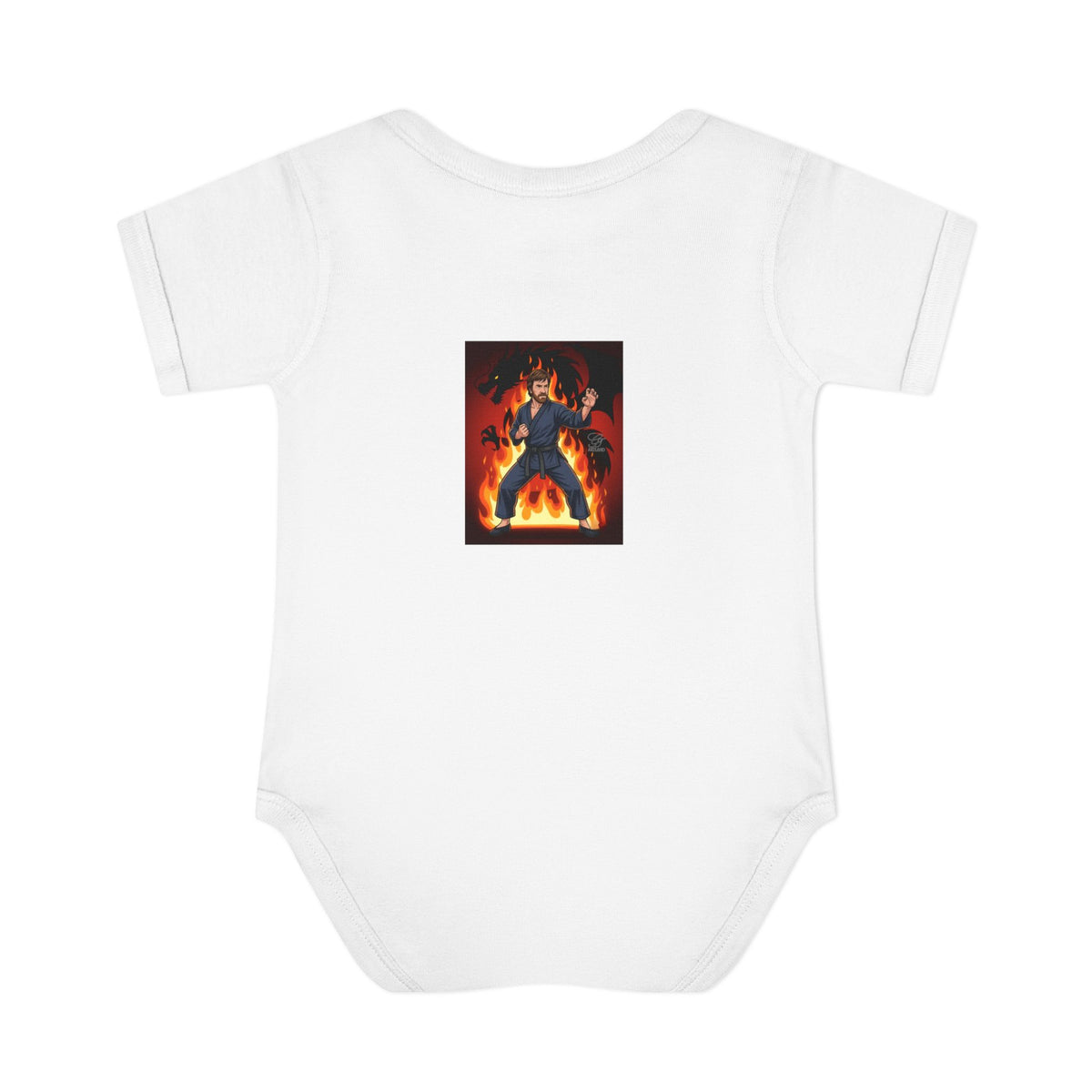 Flame Ninja Infant Bodysuit | Dragon Fire Martial Arts Baby Onesie