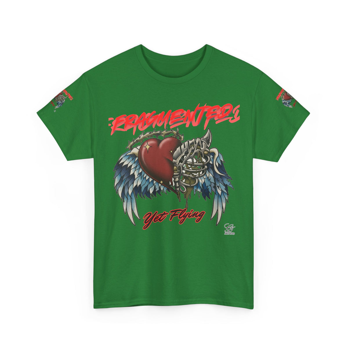 Fragmented Heart Wings tee | Broken Heart with Wings graphic