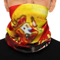 Spain Flag Neck Gaiter — Designer Spanish Paint Drip Design by GT Artland