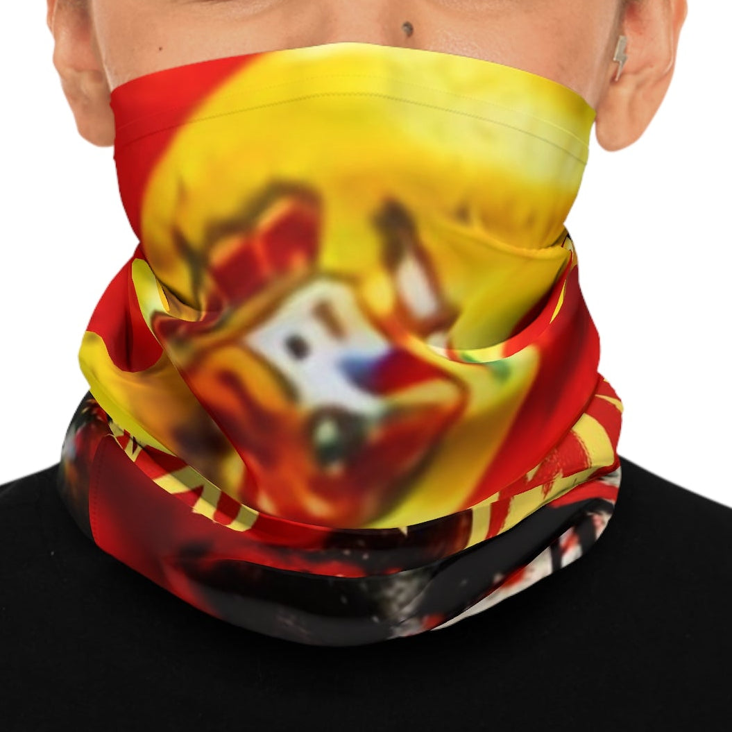 Spain Flag Neck Gaiter — Designer Spanish Paint Drip Design by GT Artland