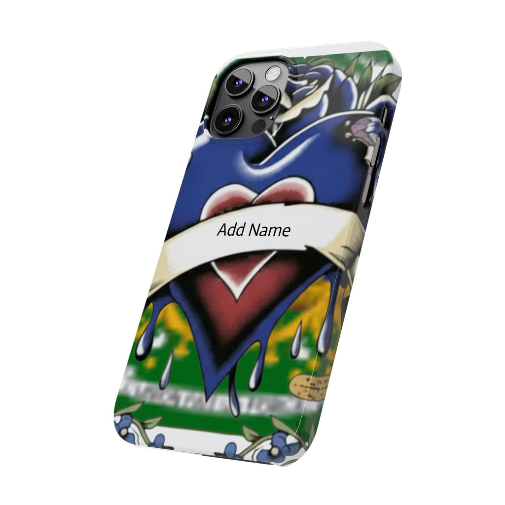 Blue Rose Garden Urban Styled Illustration Slim Phone Case |  by GT Artland