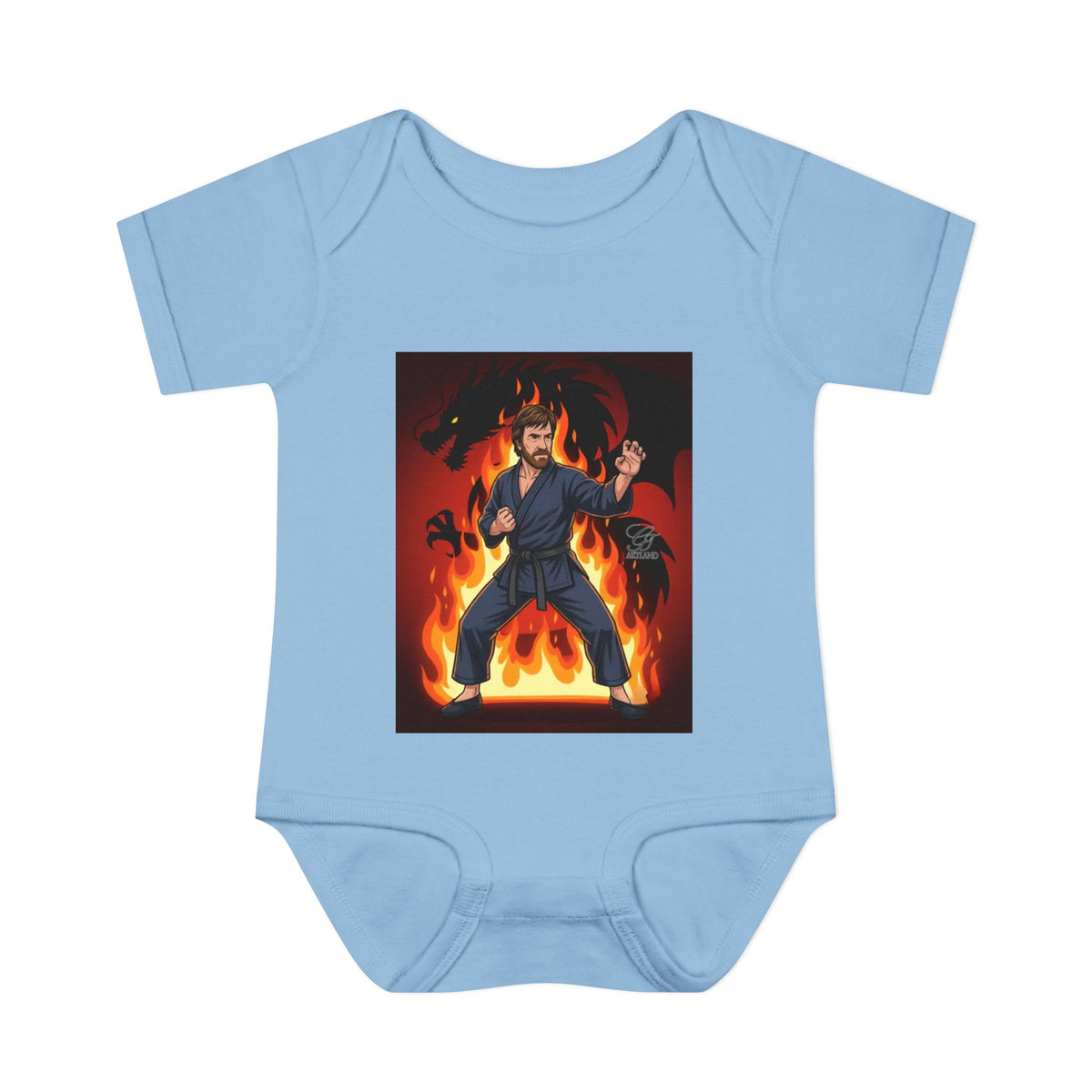 Flame Ninja Infant Bodysuit | Dragon Fire Martial Arts Baby Onesie
