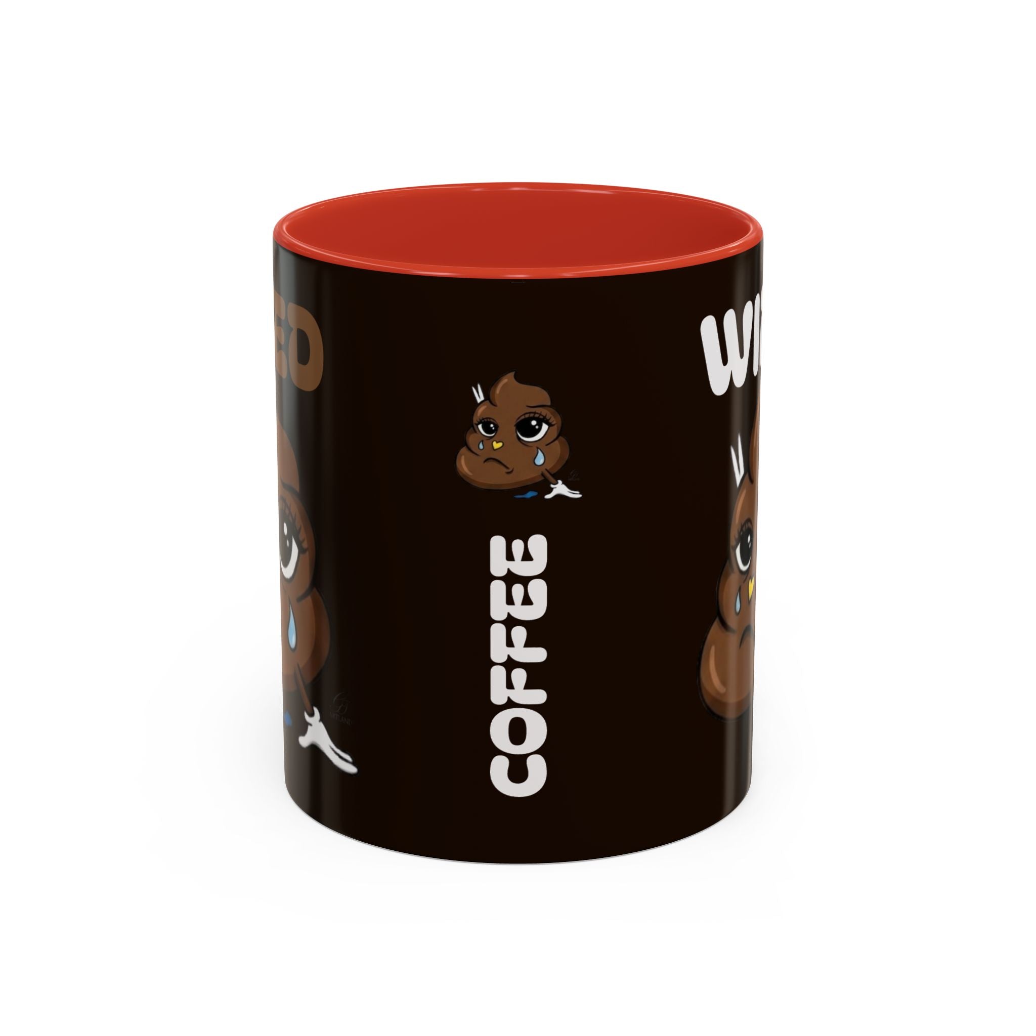 Coffee Mug - "Wired" Cute Poop Emoticon Design (11/15 oz) by GT Artland