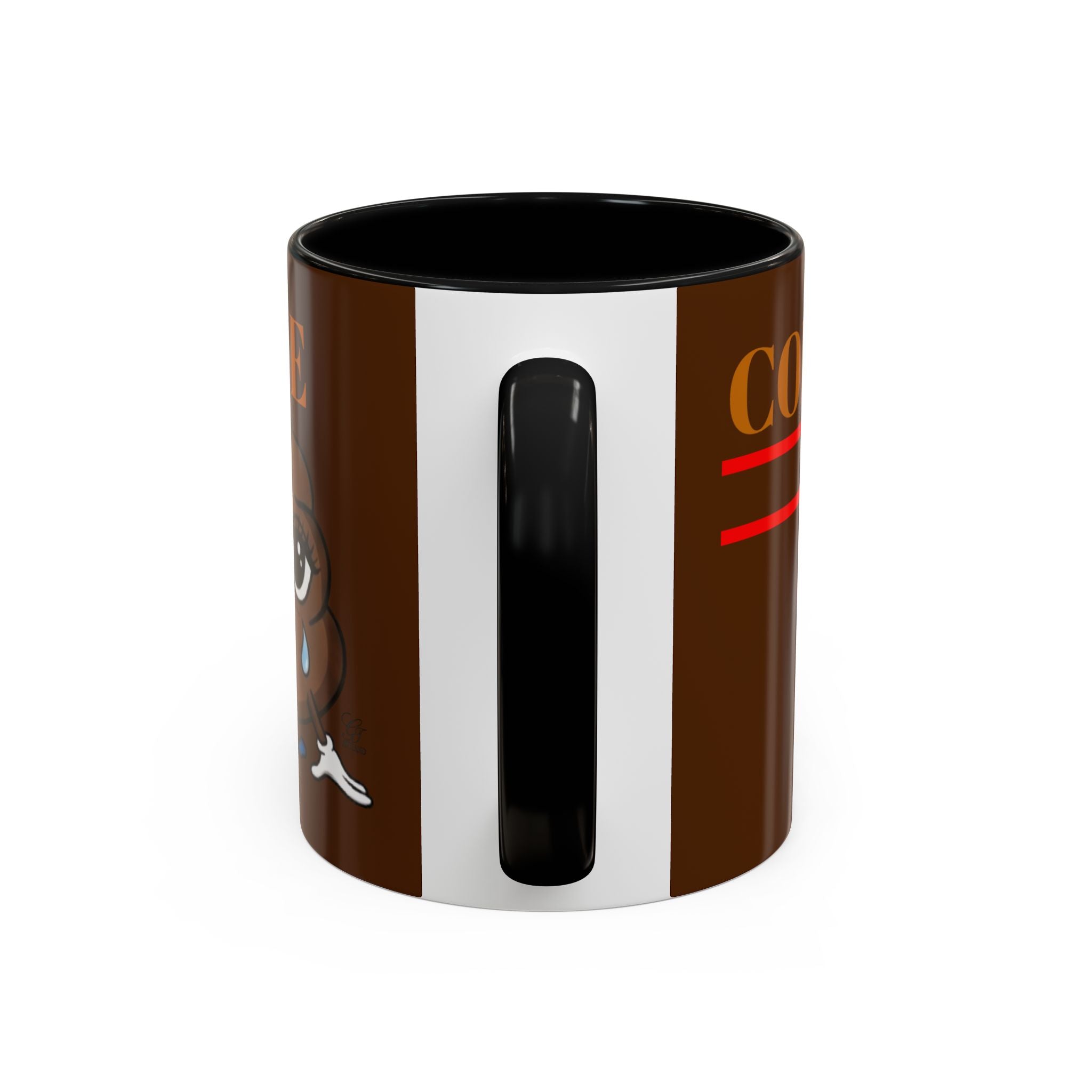 Coffee Mug — Cute Crying Poop Character "Coffee = Pooo" Accent Ceramic Mug by GT Artland