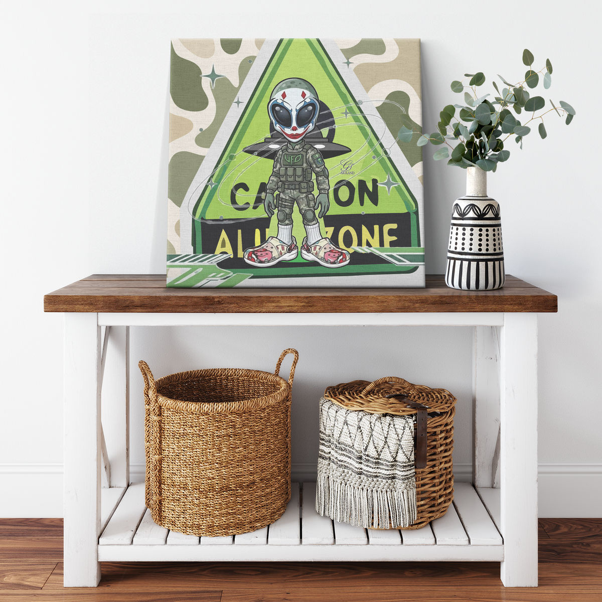 UFO Designer Alien Zone Area 201 Canvas Wrap by GT Artland