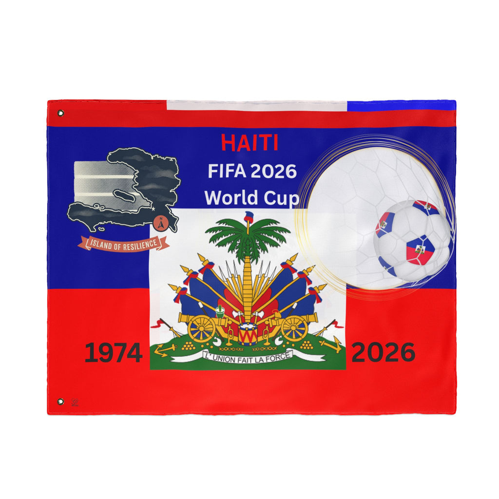 2026 World Cup Haitian Double Sided Football Flag | Soccer Flag