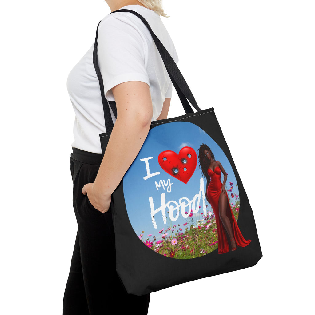 I Love My Hood tote bag | All-over print handbag