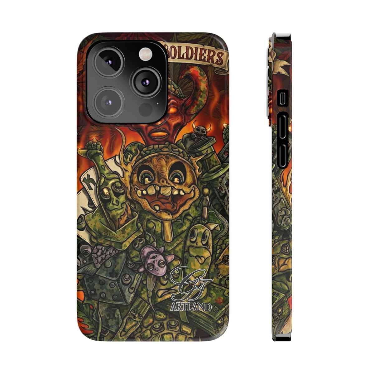 Devils Army Illustration Slim Phone Case | Horror Soldier Art by GT Artland