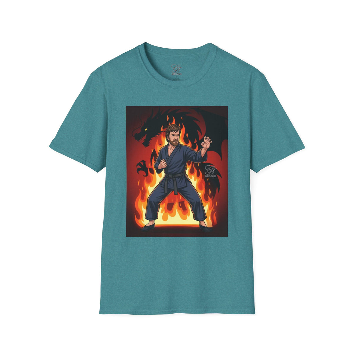 Karate Demon Chuck Norris Karate Fighter T-Shirt | Martial Arts Flame Illustration by GT Artland