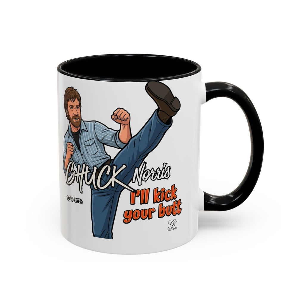 Martial Arts Chuck Norris Kick Butt Humor Character Mug | Accent Coffee Mug by GT Artland