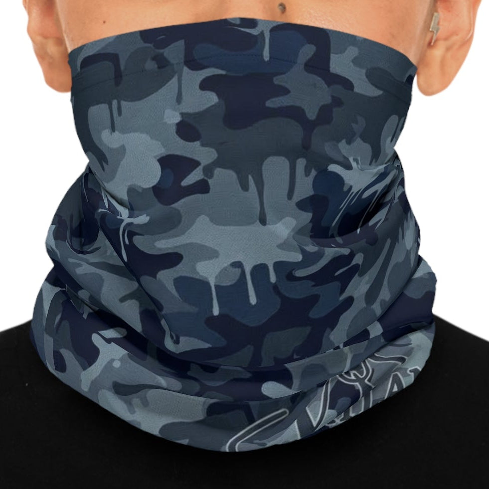 Navy Seal Blue Camo Neck Gaiter — Midweight Camouflage Face & Neck Tube by GT Artland