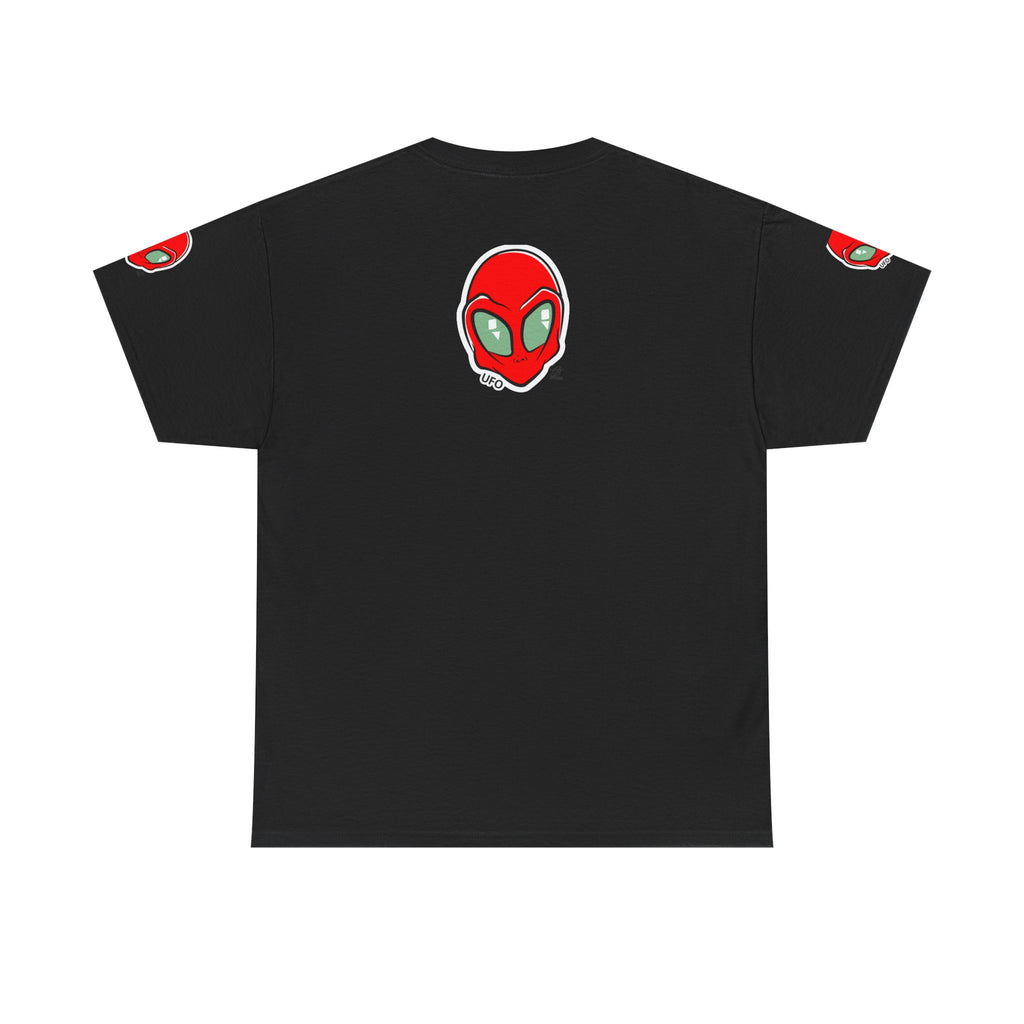 Red Alien Head UFO Tee | Retro Space Graphic T-Shirt