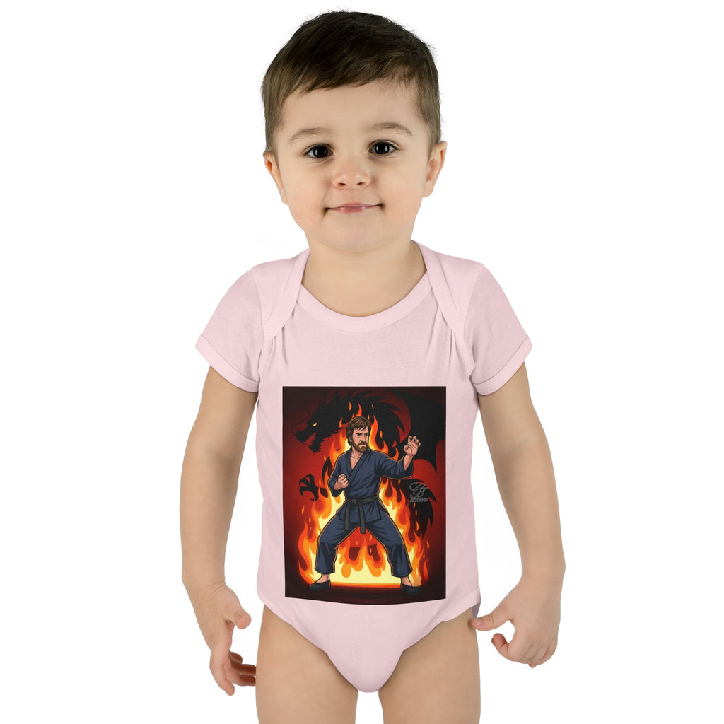 Flame Ninja Infant Bodysuit | Dragon Fire Martial Arts Baby Onesie