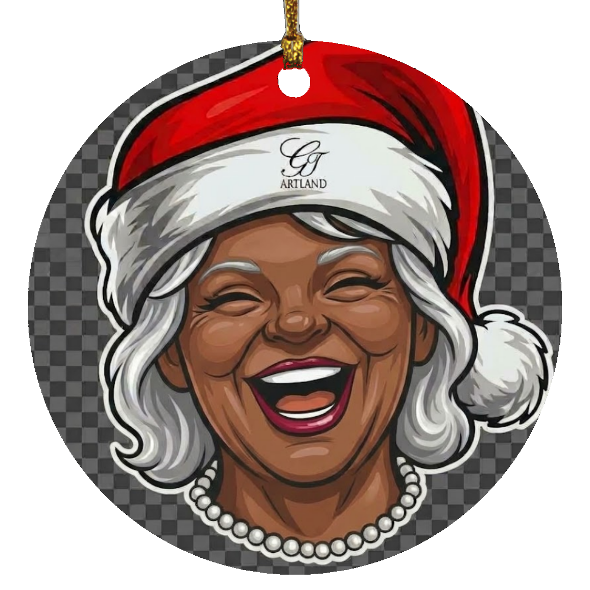 Mrs. Clause Ebony SUBORNC Circle Ornament by GT Artland