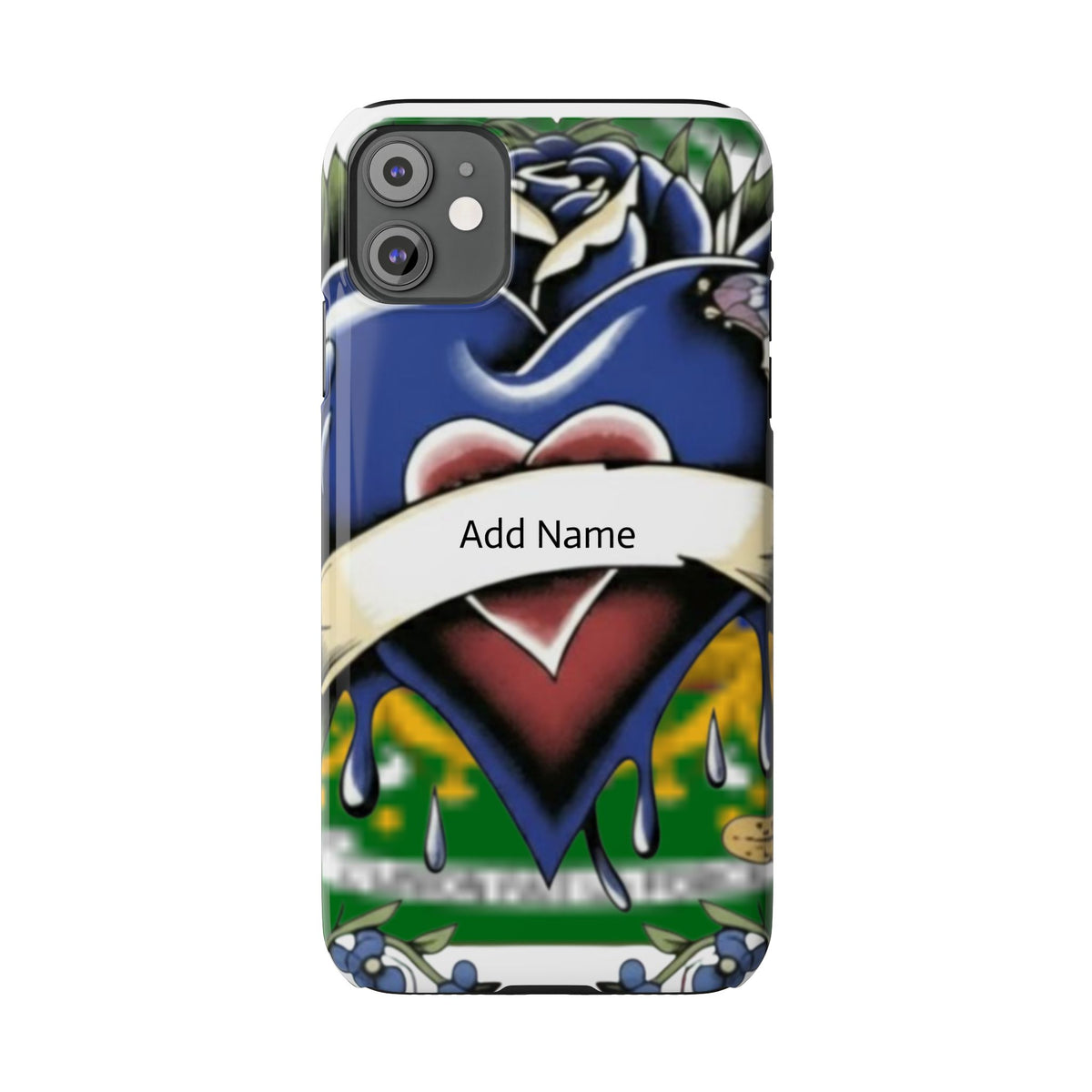 Blue Rose Garden Urban Styled Illustration Slim Phone Case |  by GT Artland