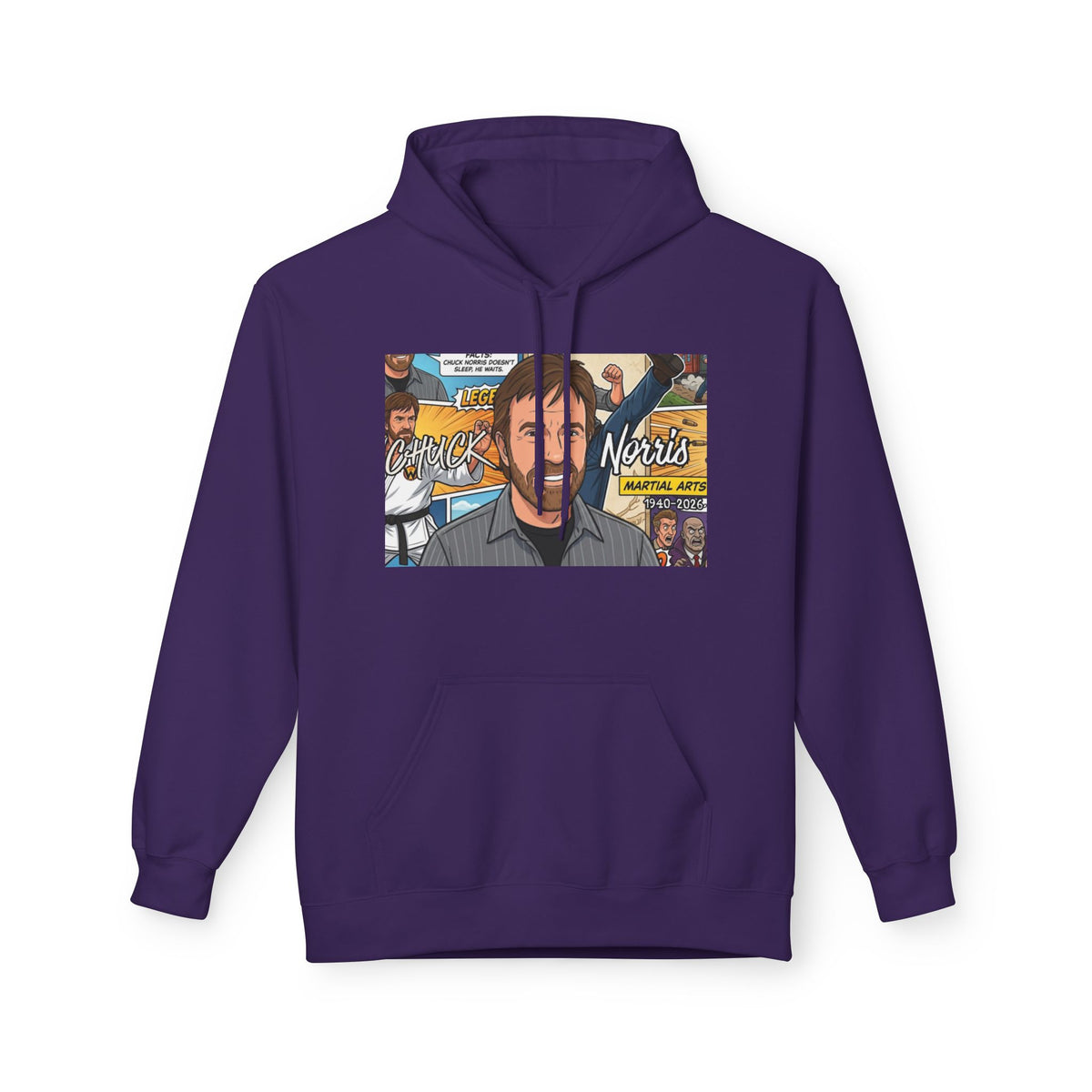 Chuck Norris Portrait Hoodie | Martial Arts Comic Illustration by GT Artland