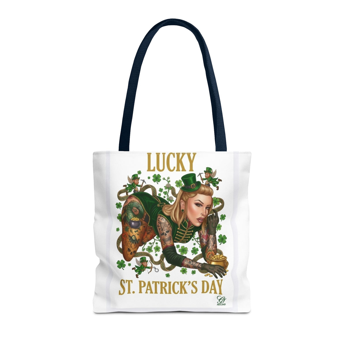 "Lucky" St Patrick's Day Tattoo Hot Sexy Vixen Designer Tote Bag by GT Artland