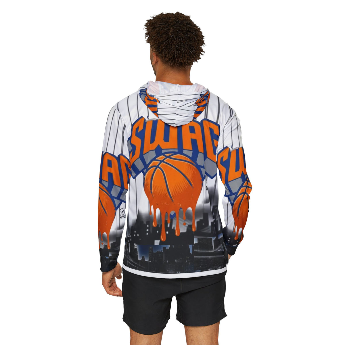 Dripping Basketball Swag Hoodie | All-Over Print Sports Warmup by GT Artland