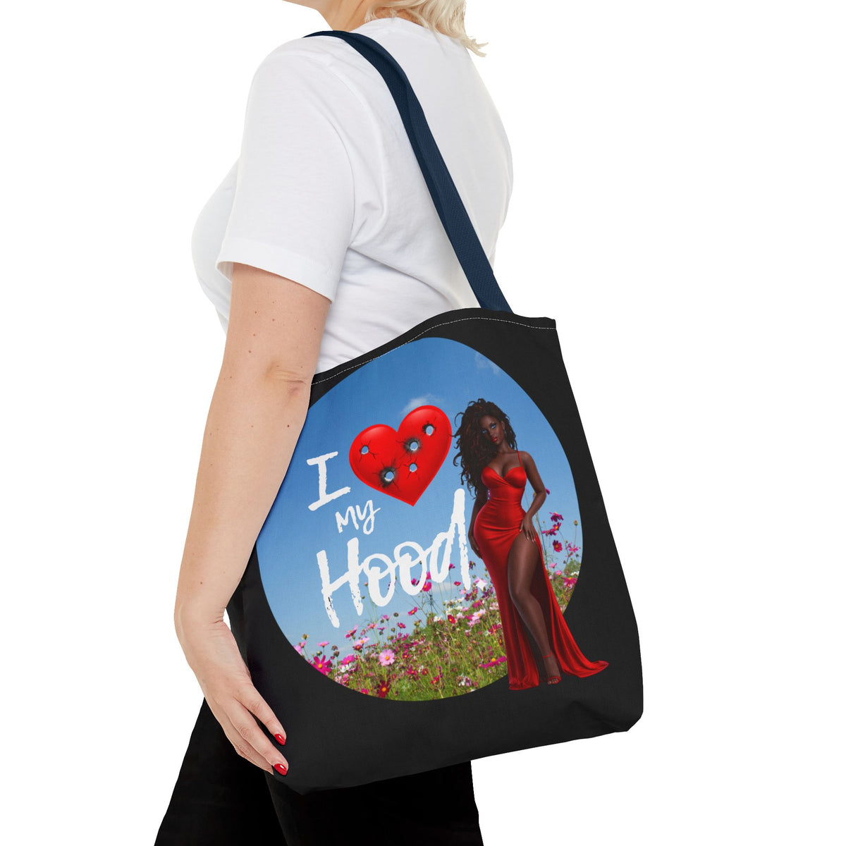 I Love My Hood tote bag | All-over print handbag