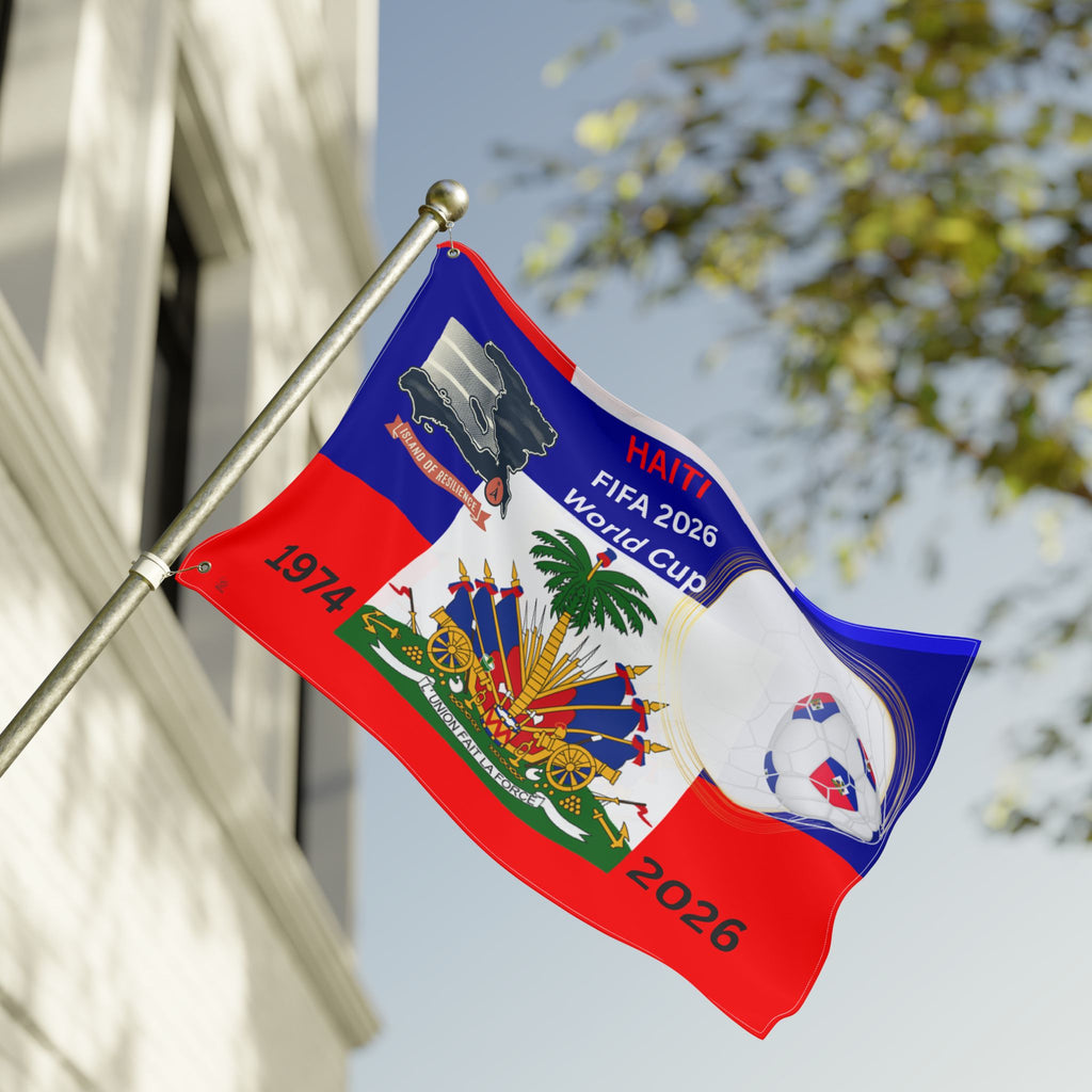 2026 World Cup Haitian Double Sided Football Flag | Soccer Flag